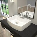 Ver imagem 1 de Kit Cuba Rt41 com Torneira Luxo 1195 Metal e Válvula Click 1 Polegada B e Sifão Pvc e Flexível Compa