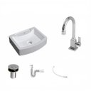 Ver imagem 2 de Kit Cuba Rt41 com Torneira Luxo 1195 Metal e Válvula Click 1 Polegada B e Sifão Pvc e Flexível Compa