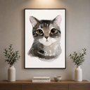 Ver imagem 5 de Quadro Canvas Gato Cinza Malhado 60X40cm Mold Branca