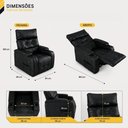 Ver imagem 7 de Poltrona Mx-66 Commander Reclinável Giratória Corino com Apoio de Pés Preto