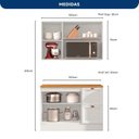 Ver imagem 3 de Cozinha Modulada Compacta Americana 3 Peças com Balcão 2 Portas 2 Gavetas com Tampo Unna Branco