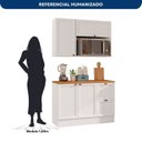 Ver imagem 4 de Cozinha Modulada Compacta Americana 3 Peças com Balcão 2 Portas 2 Gavetas com Tampo Unna Branco