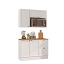 Ver imagem 2 de Cozinha Modulada Compacta Americana 3 Peças com Balcão 2 Portas 2 Gavetas com Tampo Unna Branco