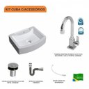 Ver imagem 3 de Kit Cuba Rt41 com Torneira Luxo 1195 Metal e Válvula Click 1 Polegada B e Sifão Cromado e Flexível C