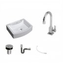 Ver imagem 2 de Kit Cuba Rt41 com Torneira Luxo 1195 Metal e Válvula Click 1 Polegada B e Sifão Cromado e Flexível C