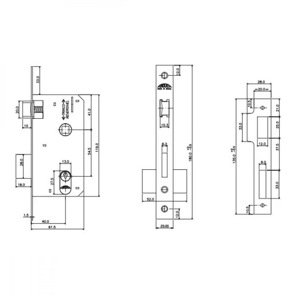 Fechadura Arouca Dama Tráfego Intenso 40mm Abnt/nbr 14913 | MadeiraMadeira