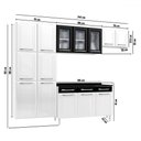 Ver imagem 4 de Cozinha Completa em Aço Topázio 14 Portas 3 Gavetas com Vidro Preto - Telasul