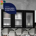 Ver imagem 5 de Cozinha Completa em Aço Topázio 14 Portas 3 Gavetas com Vidro Preto - Telasul