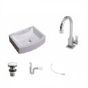 Ver imagem 2 de Kit Cuba Rt41 com Torneira Luxo 1195 Metal e Válvula Click 1 Polegada G e Sifão Pvc e Flexível Compa