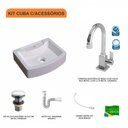 Ver imagem 3 de Kit Cuba Rt41 com Torneira Luxo 1195 Metal e Válvula Click 1 Polegada G e Sifão Pvc e Flexível Compa