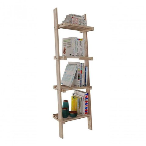 Estante P/ Plantas C/4 Prateleiras Madeira Pinus Natural
