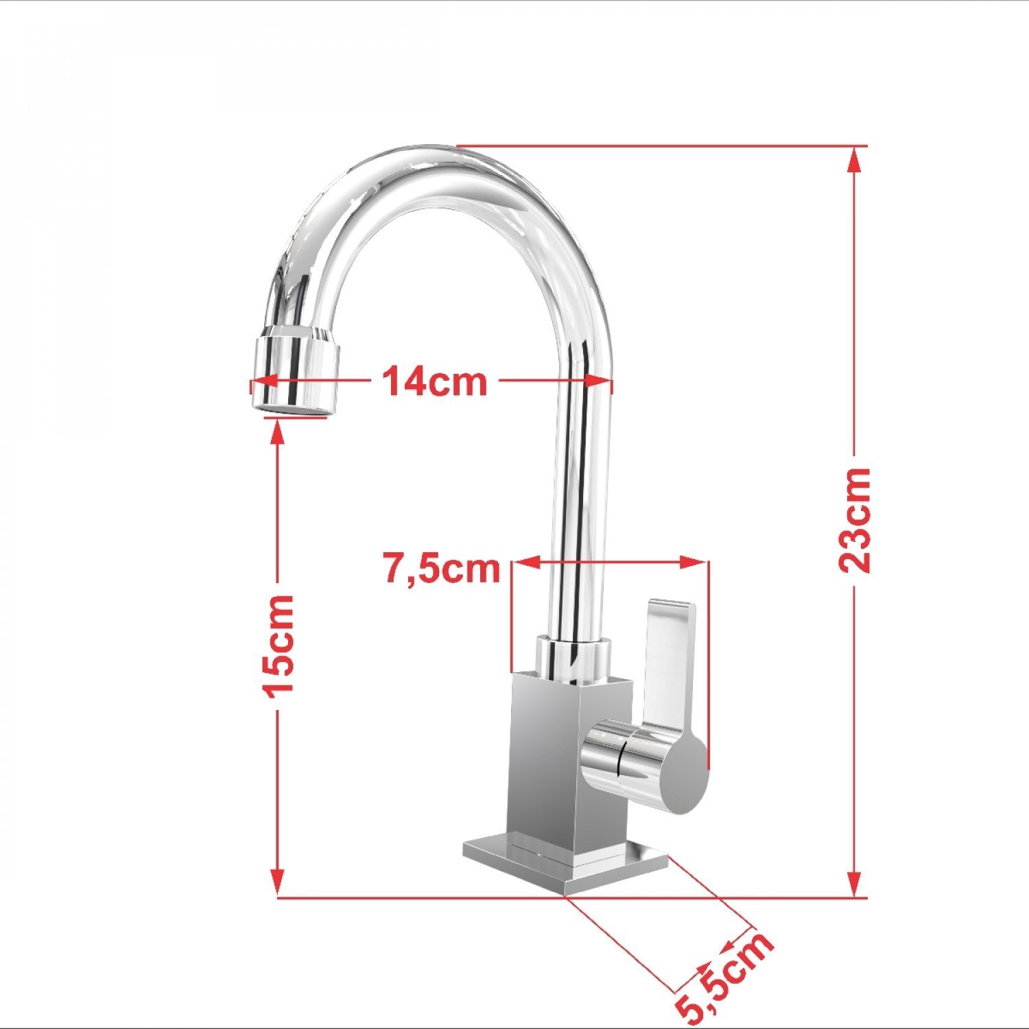 Kit Cuba Rt41 com Torneira Luxo 1195 Metal e Válvula Click 1 Polegada G e Sifão Cromado e Flexível C - 9