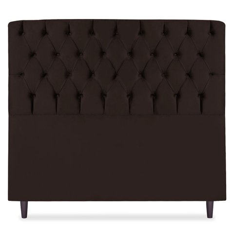 Cabeceira Estofada Recamier Baú para Cama Box 160cm Queen:Marrom