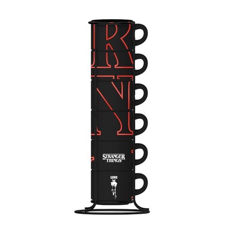 Conjunto 6 Xicaras 80ml com Suporte Stranger Things - Bialetti