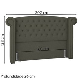 Cabeceira Queen 160 cm Valenn Linho SL 74 Peer - 4 Cabeceira Queen 160 cm Valenn Linho SL 74 Peer - 4