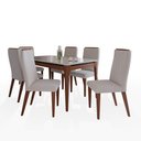 Ver imagem 1 de Mesa de Jantar com Vidro Verona 6 Cadeiras Bege 160x90cm