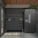 Ver imagem 2 de Gabinete Aço Pia 1,50 Gaia Flat Cozinha Preto Cozimax