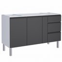 Ver imagem 1 de Gabinete Aço Pia 1,50 Gaia Flat Cozinha Preto Cozimax