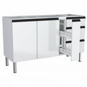 Ver imagem 4 de Gabinete Aço Pia 1,50 Gaia Flat Cozinha Preto Cozimax