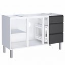 Ver imagem 3 de Gabinete Aço Pia 1,50 Gaia Flat Cozinha Preto Cozimax