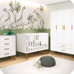 Berço Americano Mini Cama Branco Fosco Isis - 4