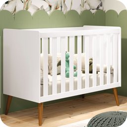 Berço Americano Mini Cama Branco Fosco Isis - 2