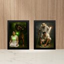 Ver imagem 1 de Kit 2 Quadros Umbanda - Entidades e Médiuns 45x34cm - com Vidro:moldura Preta