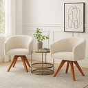 Ver imagem 1 de Poltrona Sala Base Giratória Madeira Kit 2 Arielle Veludo Cotelê D03 - D’Rossi