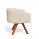 Ver imagem 6 de Poltrona Sala Base Giratória Madeira Kit 2 Arielle Veludo Cotelê D03 - D’Rossi