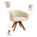 Ver imagem 3 de Poltrona Sala Base Giratória Madeira Kit 2 Arielle Veludo Cotelê D03 - D’Rossi