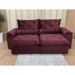 Sofá Retrátil Reclinável 2,30 m Vinho 507 Zuqui Plus - 3