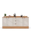 Ver imagem 5 de Cozinha Pérola com Rodapé e Tampo 2 Peças Yescasa Off White/Freijó