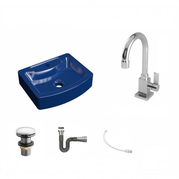 Kit Cuba RT41 com Torneira Luxo 1195 Metal e Válvula Click 1 Polegada e Meia e Sifão Cromado e Flexí - 2