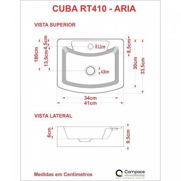Kit Cuba RT41 com Torneira Luxo 1195 Metal e Válvula Click 1 Polegada e Meia e Sifão Cromado e Flexí - 8