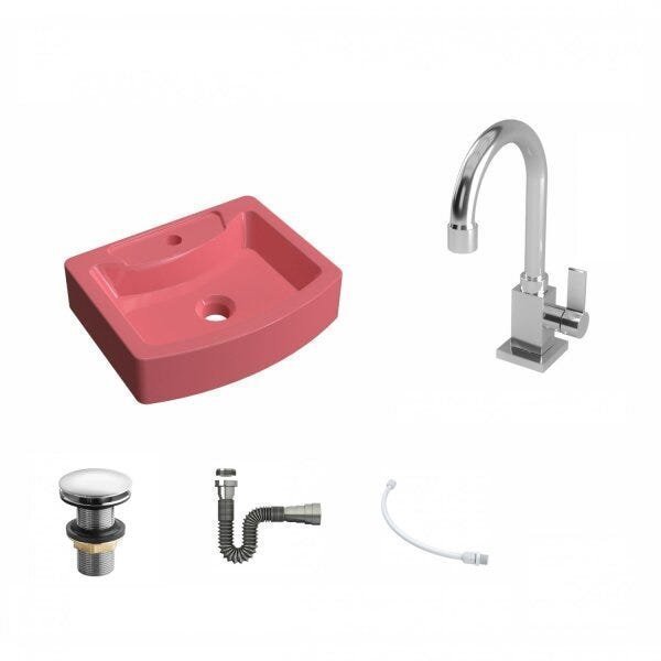 Kit Cuba RT41 com Torneira Luxo 1195 Metal e Válvula Click 1 Polegada e Meia e Sifão Cromado e Flexí - 2