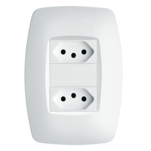 Conjunto 2 Tomadas 2p+t 10a 250 Volts Distanciadas Elegance - 2259 - Fame 2 Tomadas 10a C/placa Eleg