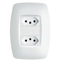 Ver imagem 1 de Conjunto 2 Tomadas 2p+t 10a 250 Volts Distanciadas Elegance - 2259 - Fame 2 Tomadas 10a C/placa Eleg