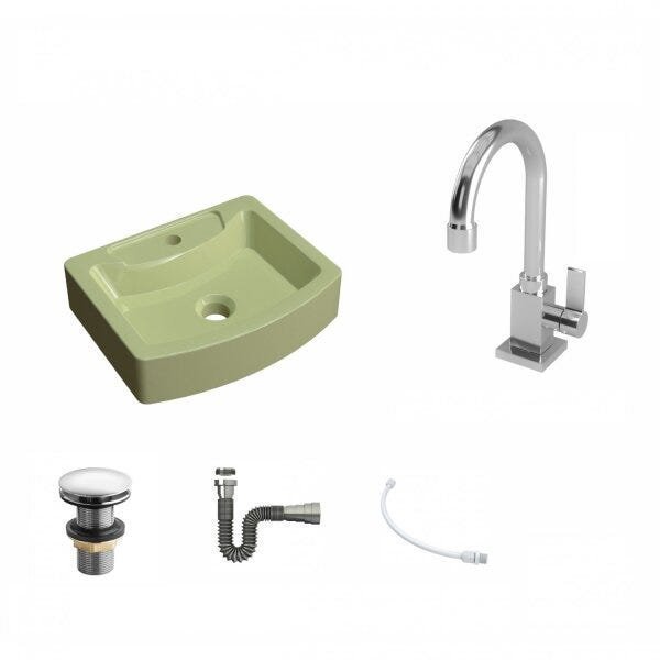 Kit Cuba RT41 com Torneira Luxo 1195 Metal e Válvula Click 1 Polegada e Meia e Sifão Cromado e Flexí - 2