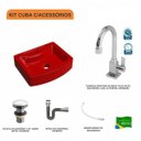 Ver imagem 3 de Kit Cuba Rt41 com Torneira Luxo 1195 Metal e Válvula Click 1 Polegada e Meia e Sifão Cromado e Flexí