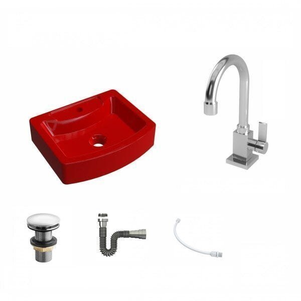 Kit Cuba RT41 com Torneira Luxo 1195 Metal e Válvula Click 1 Polegada e Meia e Sifão Cromado e Flexí - 2