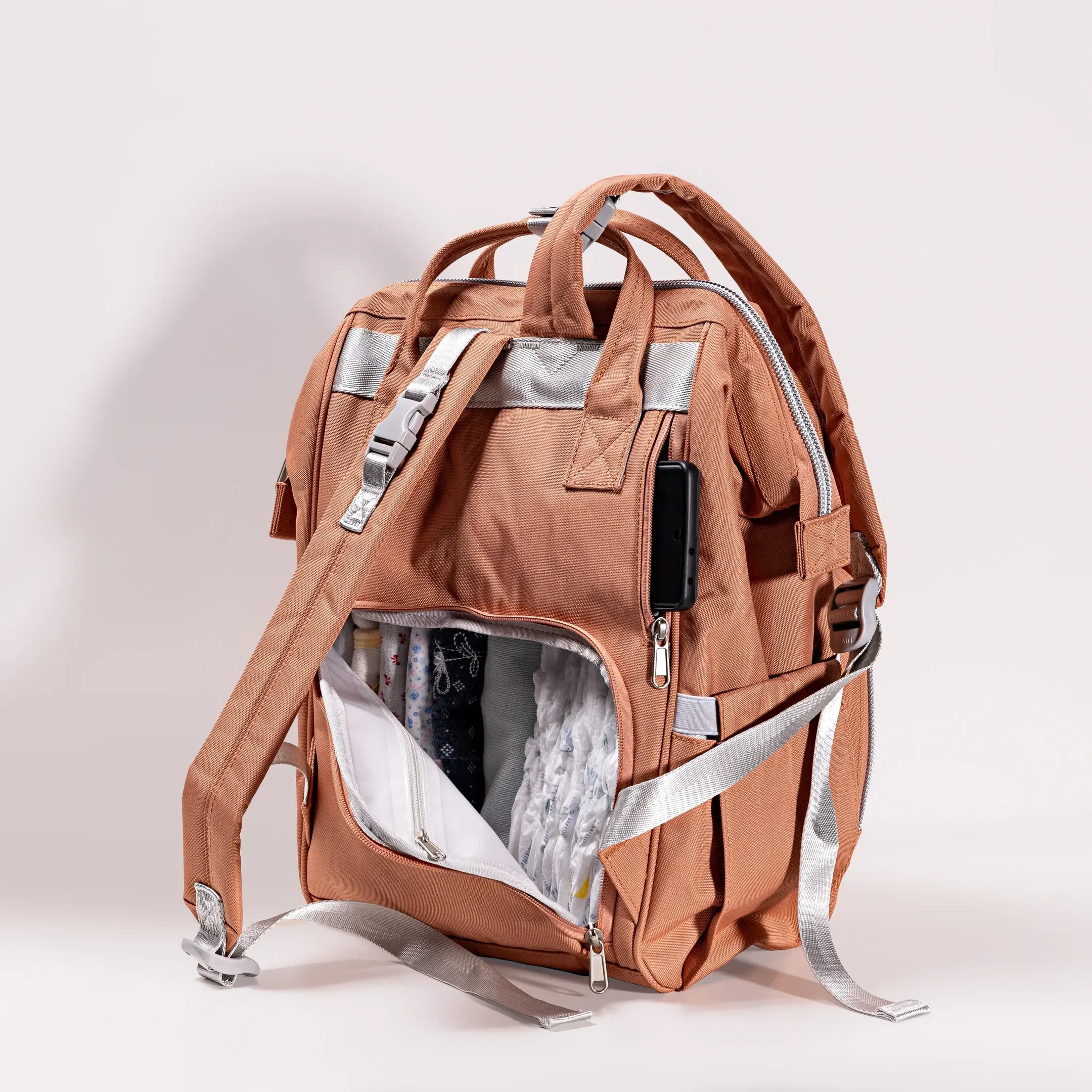 Bolsa Mochila Maternidade 2.0 | Premium | Salmão - 3