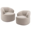 Ver imagem 1 de Kit 02 Poltronas Giratória Orgânica para Sala Living Helena L02 Bouclê Creme - Lyam Decor