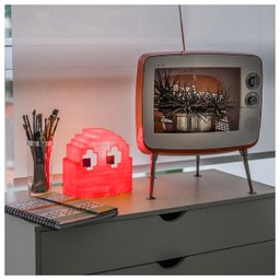 Luminária Abajur de mesa Grande Fantasminha Pac-Man Vermelho - 4