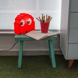 Luminária Abajur de mesa Grande Fantasminha Pac-Man Vermelho - 2