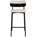 Ver imagem 7 de Kit 03 Banquetas Alta Bar Cozinha Sala de Jantar Aço Preto Kaira C01 Linho Palha Courino Preto - Lya