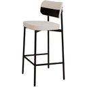 Ver imagem 3 de Kit 03 Banquetas Alta Bar Cozinha Sala de Jantar Aço Preto Kaira C01 Linho Palha Courino Preto - Lya