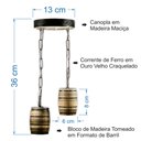 Ver imagem 5 de Kit Luminária Sítio Pergolado Área de Festa Cabana Chalé- Madeira Maciça Rústica Colonial