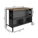 Ver imagem 3 de Mesa Bancada Gourmet Estilo Industrial 127cm P1034 Mel/grafite