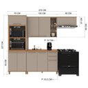 Ver imagem 4 de Armário de Cozinha Modulada Compacta Fidelitá Berlim 4 Peças 270cm 9 Portas 2 Gavetas com Tampo
