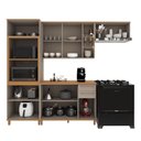 Ver imagem 3 de Armário de Cozinha Modulada Compacta Fidelitá Berlim 4 Peças 270cm 9 Portas 2 Gavetas com Tampo